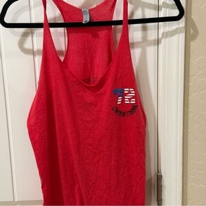 Next Level Red Racerback Tank Top Patriotic 72 Lincoln Strong Women’s M/L